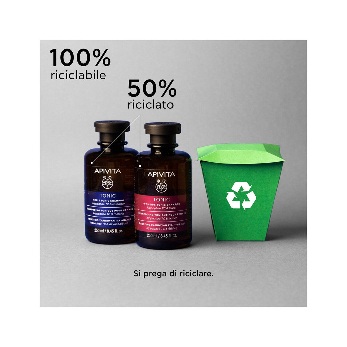 Apivita Shampoo Tonificante Uomo Hippophae TC/Rosemary 250ml-7