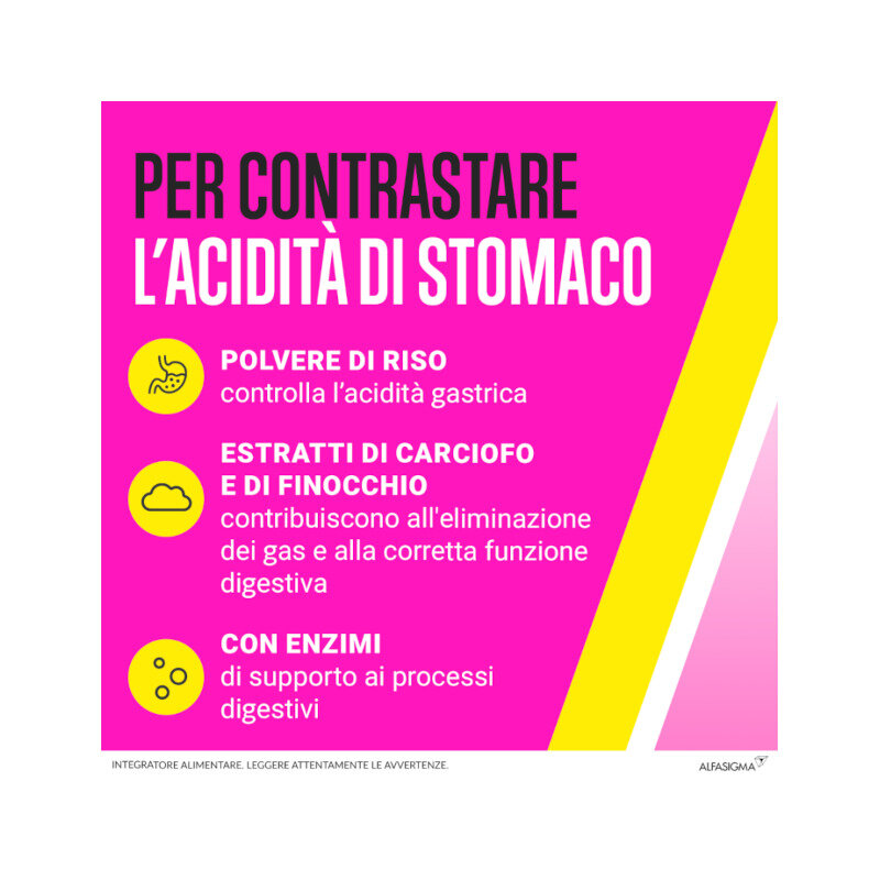 Biochetasi Digestione e Acidità 20 Compresse Masticabili Triplice Aiuto contro Difficoltà Digestive-8