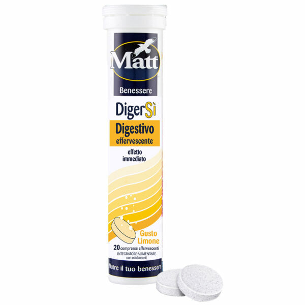 Matt DigerSi Digestivo effervescente effetto immediato 20 compresse gusto limone-2