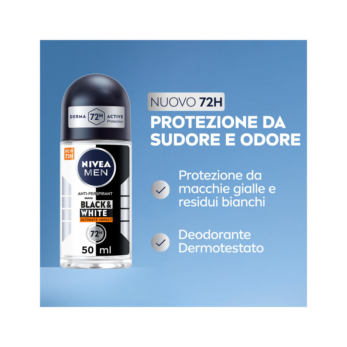 Nivea Men Black&white Invisible Ultimate Impact Roll-on Deodorante Antitraspirante 50ml-2