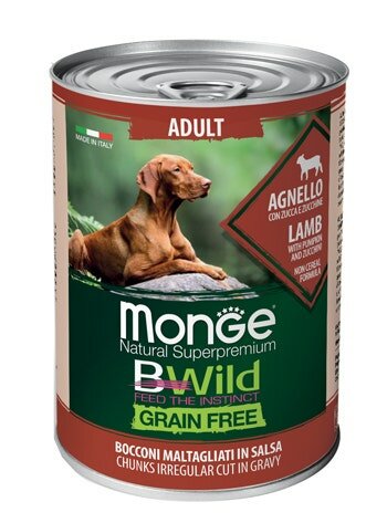 Monge Natural Super Premium Bwild Grain Free Formula All Breeds Gusto Agnello Zucca Zucchine Cibo Um-2