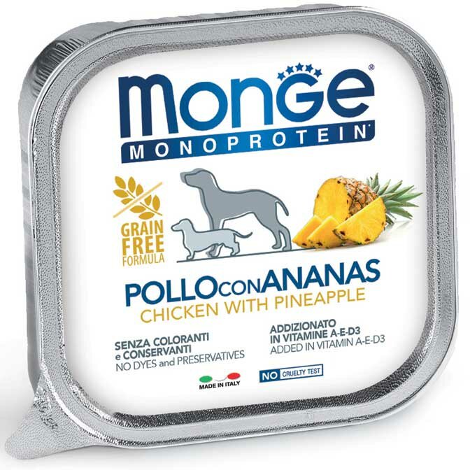 Monge Monoprotein Pollo Con Ananas Cibo Umido Per Cani Adulti 150g-2