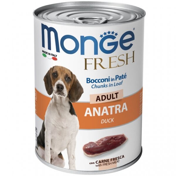 Monge Fresh Adult Anatra Cibo Umido per Cani Adulti 400g-2
