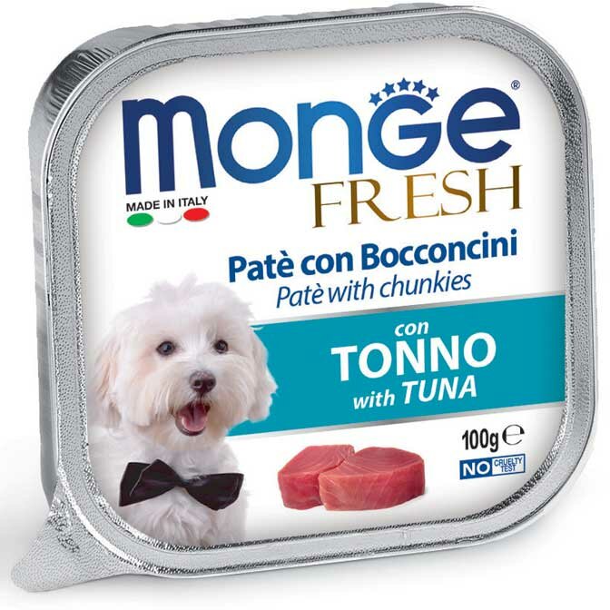 Monge Fresh Paté Bocconcini Con Tonno Cibo Umido Per Cani Adulti 100g-2