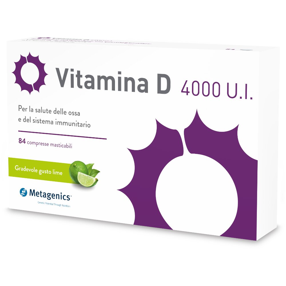 Metagenics Vitamina D 4000 U.I. 84 compresse gusto lime-2