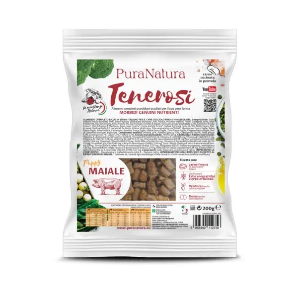 PuraNatura Tenerosi Maiale Cibo Secco Cuccioli Sacco 200g-2