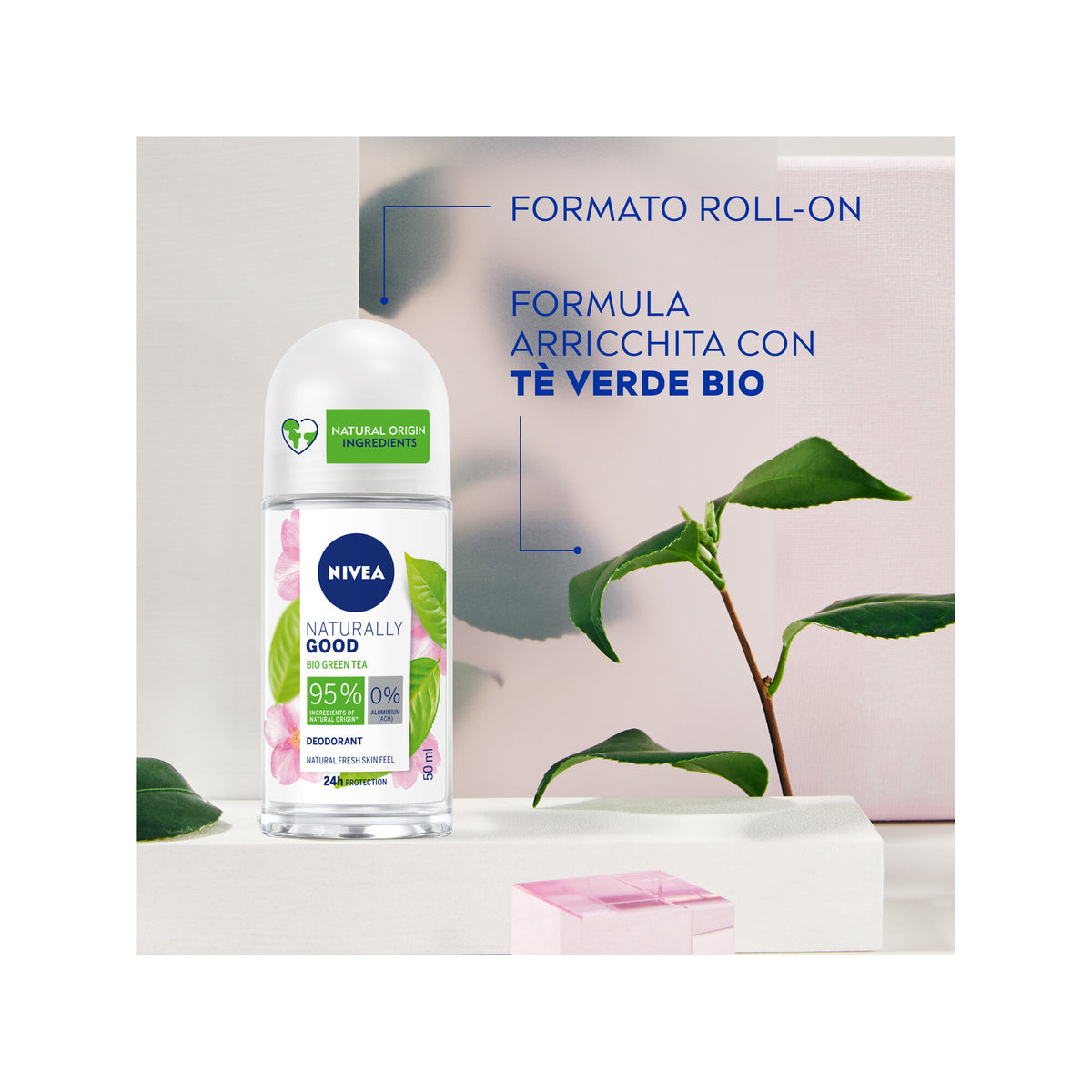 Nivea Naturally Good Green Tea Deodorante Roll-on 50ml Con Tè Verde Bio E 0% Alluminio-4