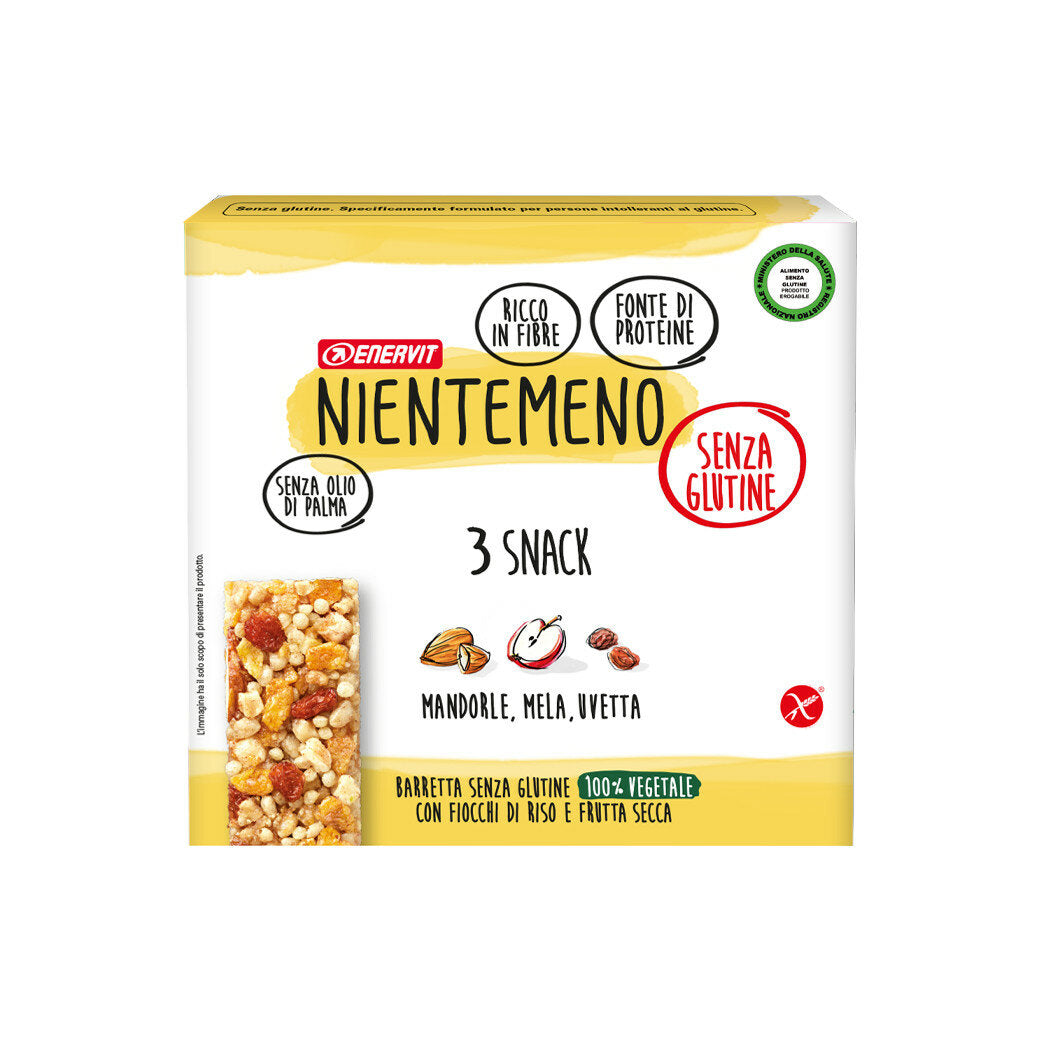 Enervit Nientemeno Mandorle Mela Uvetta 3 Barrette-3
