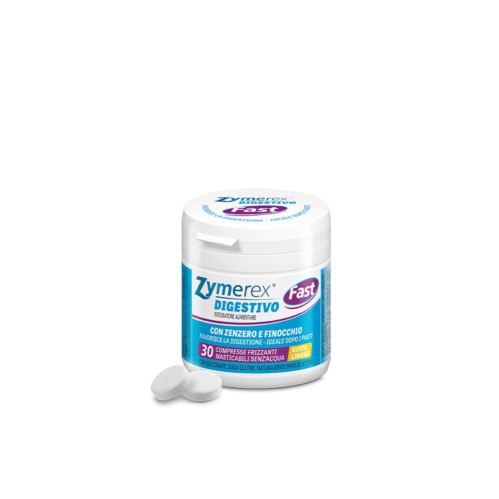 Zymerex Fast per il benessere della digestione 30 compresse masticabili gusto limone-2