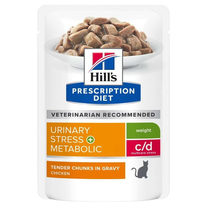 Hill's Prescription Diet c/d Multicare Stress + Metabolic Bocconcini Pollo Gatti Bustina 85g-1