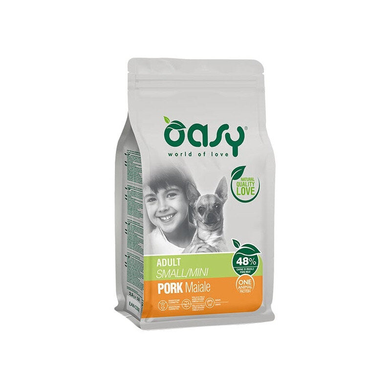 Oasy One Animal Protein Adult Small & Mini Con Maiale Per Cani Adulti 800g-1