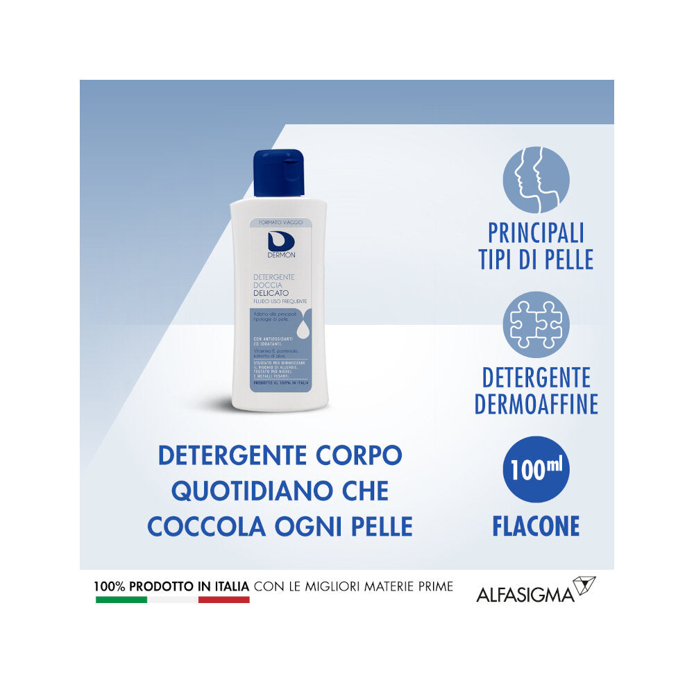 Dermon Detergente Doccia Delicato formato viaggio 100ml-2