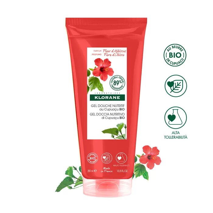 Klorane Gel doccia nutritivo al burro di Cupuacu BIO Profumazione FIORE D'IBISCO 200ml-4