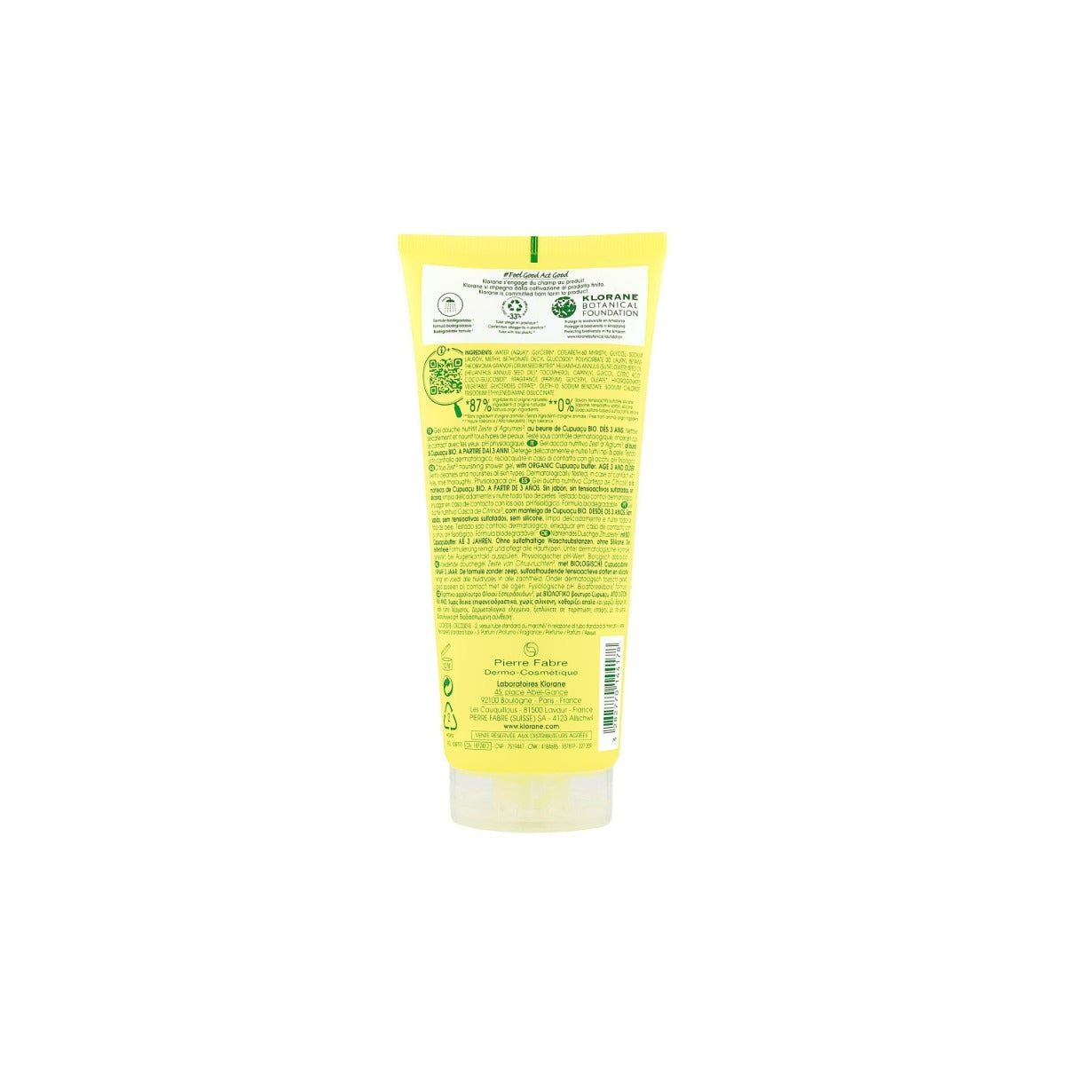 Klorane Gel doccia nutritivo al burro di Cupuacu BIO Profumazione ZEST D'AGRUMI 200ml-3