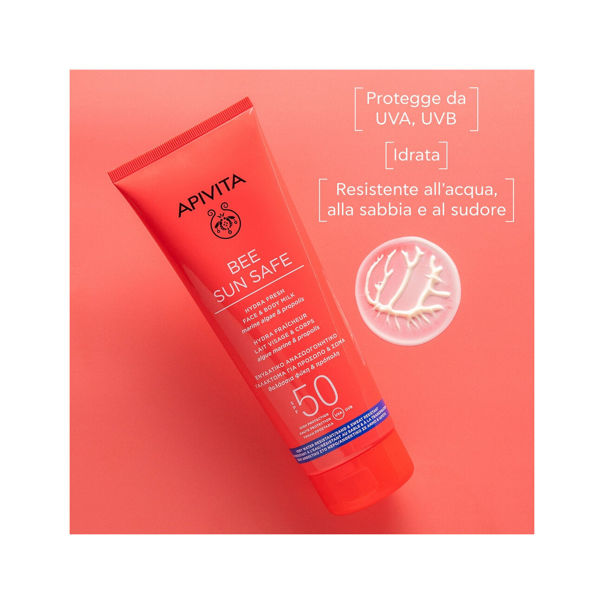 Apivita Bee Sun Safe Hydra Fresh Latte Solare SPF50 Viso Corpo 200ml-2