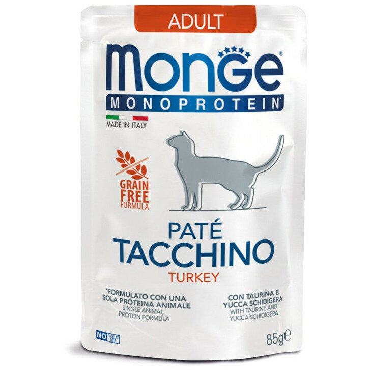 Monge Monoprotein Paté Tacchino Cibo Umido Per Gatti Adulti 85g-2