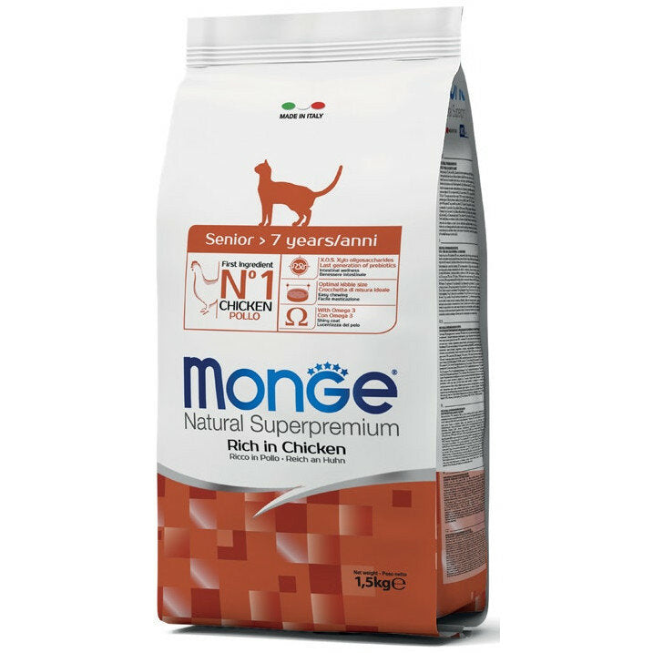 Monge Ricco Di Pollo Cibo Secco Gatti Adulti Età Oltre 7 Anni Sacco 1,5 Kg-2