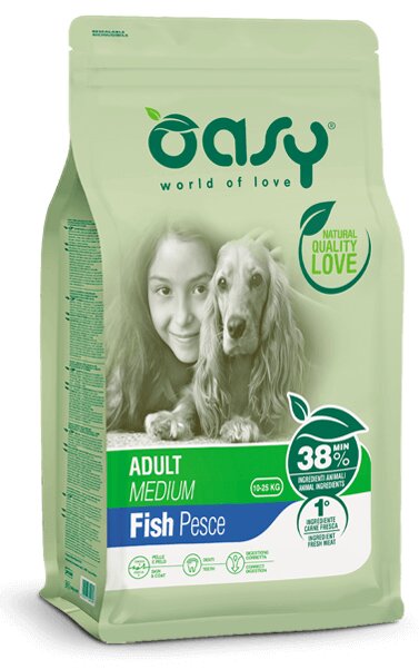 Oasy Lifestage Adult Medium con Pesce Cibo Secco Per Cani 3 Kg-1