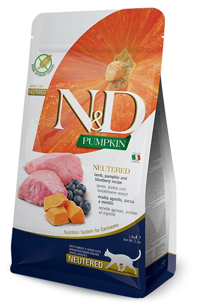 Farmina N&D Pumpkin Neutered Agnello E Zucca Gatti Adulti Sterilizzati Sacco 300g-2