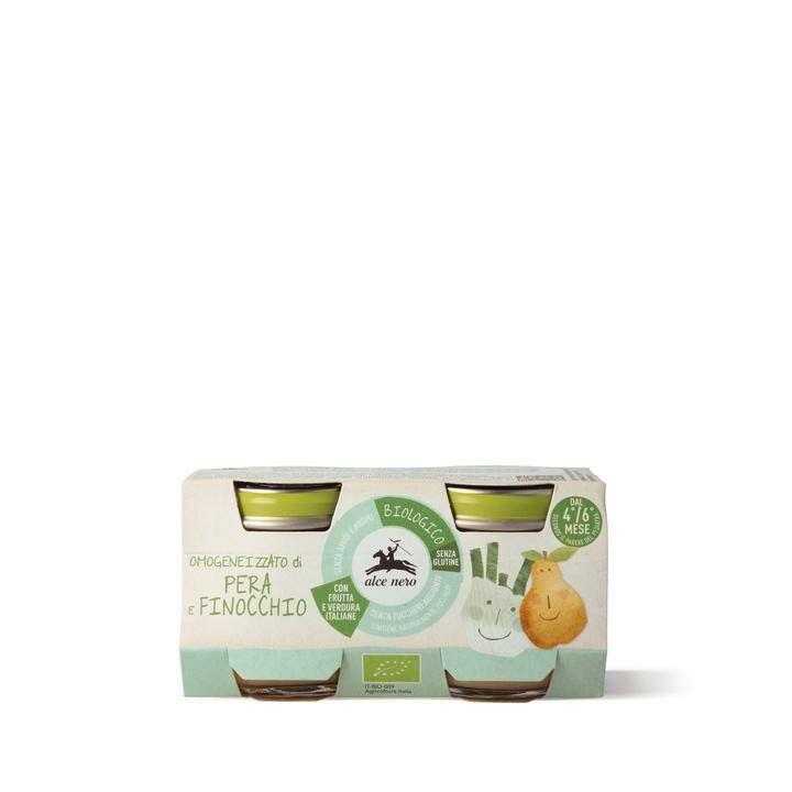Alce Nero Omogeneizzato Pera e Finocchio biologico 2x80g-2