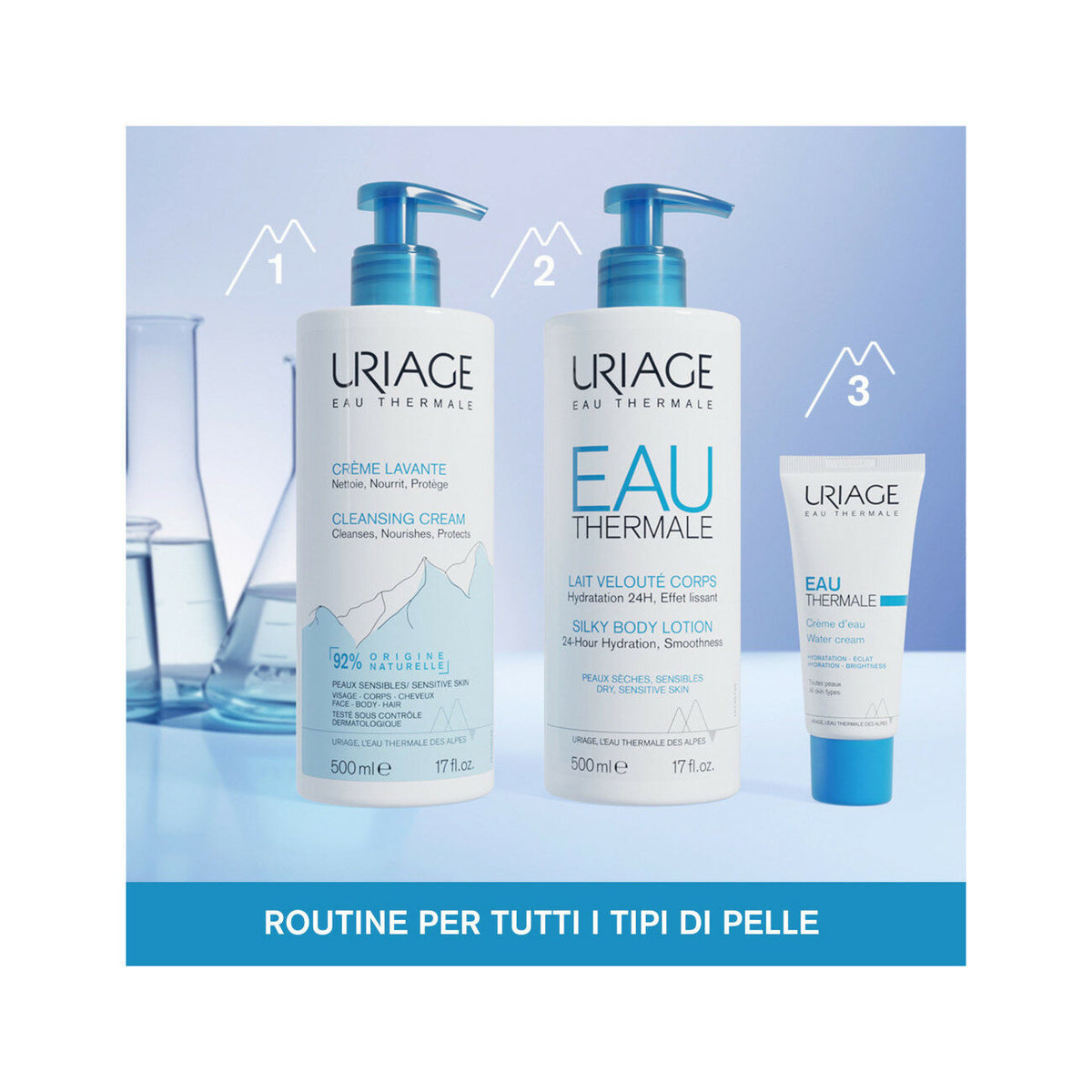 Uriage Creme Lavante pelle viso corpo e capelli 500ml-8