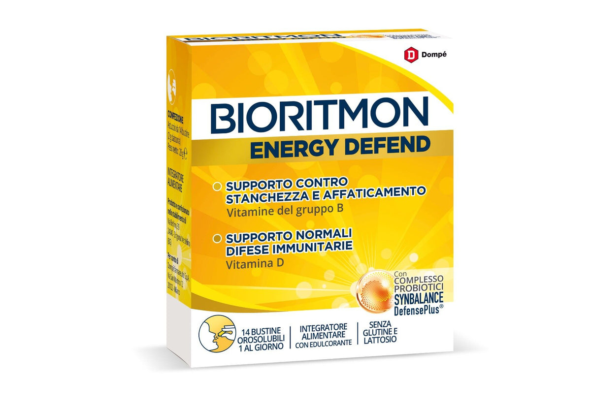 Dompé Bioritmon Energy Defend contro stanchezza e affaticamento 14 bustine orosolubili gusto vaniglia-2