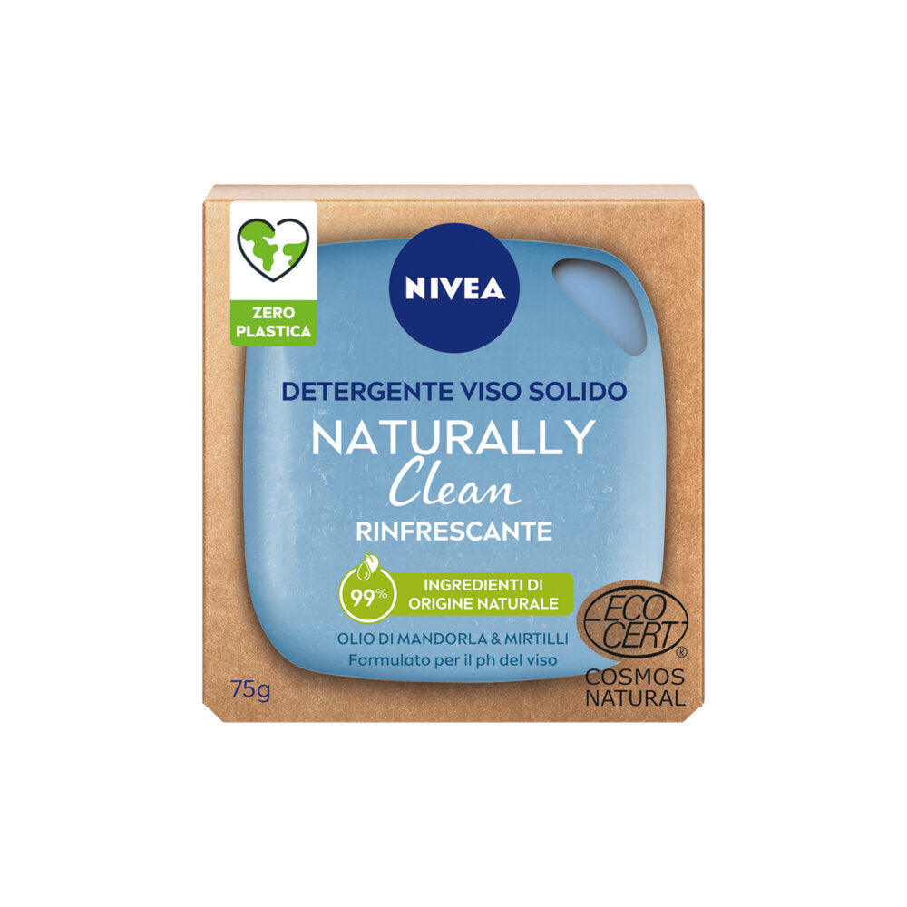Nivea Naturally Clean Detergente Viso Solido Rinfrescante Detergente Viso Solido 75g-1