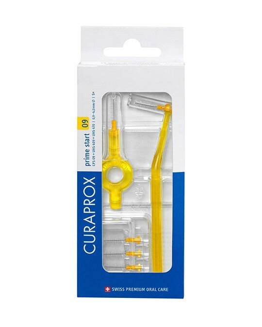 Curaprox Prime Start 09 Set 5 scovolini interdentali 4.0 mm+ 1 maniglia UHS 409 + 1 maniglia UHS 470-7