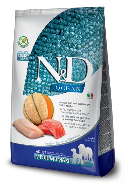 Farmina N&D Ocean Salmone E Merluzzo Cani Adulti Taglia Media E Grande Sacco 12kg-2