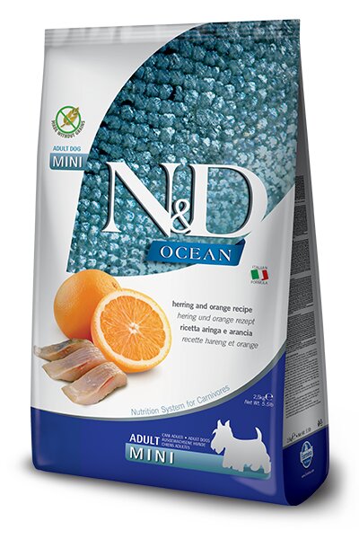 Farmina N&D Ocean Aringa E Arancia Cani Adulti Taglia Mini Sacco 800g-2