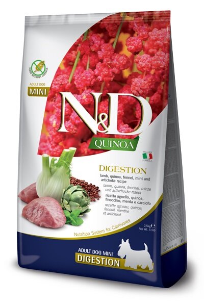 Farmina N&D Quinoa E Agnello Digestion Cani Taglia Mini Sacco 2,5Kg-1