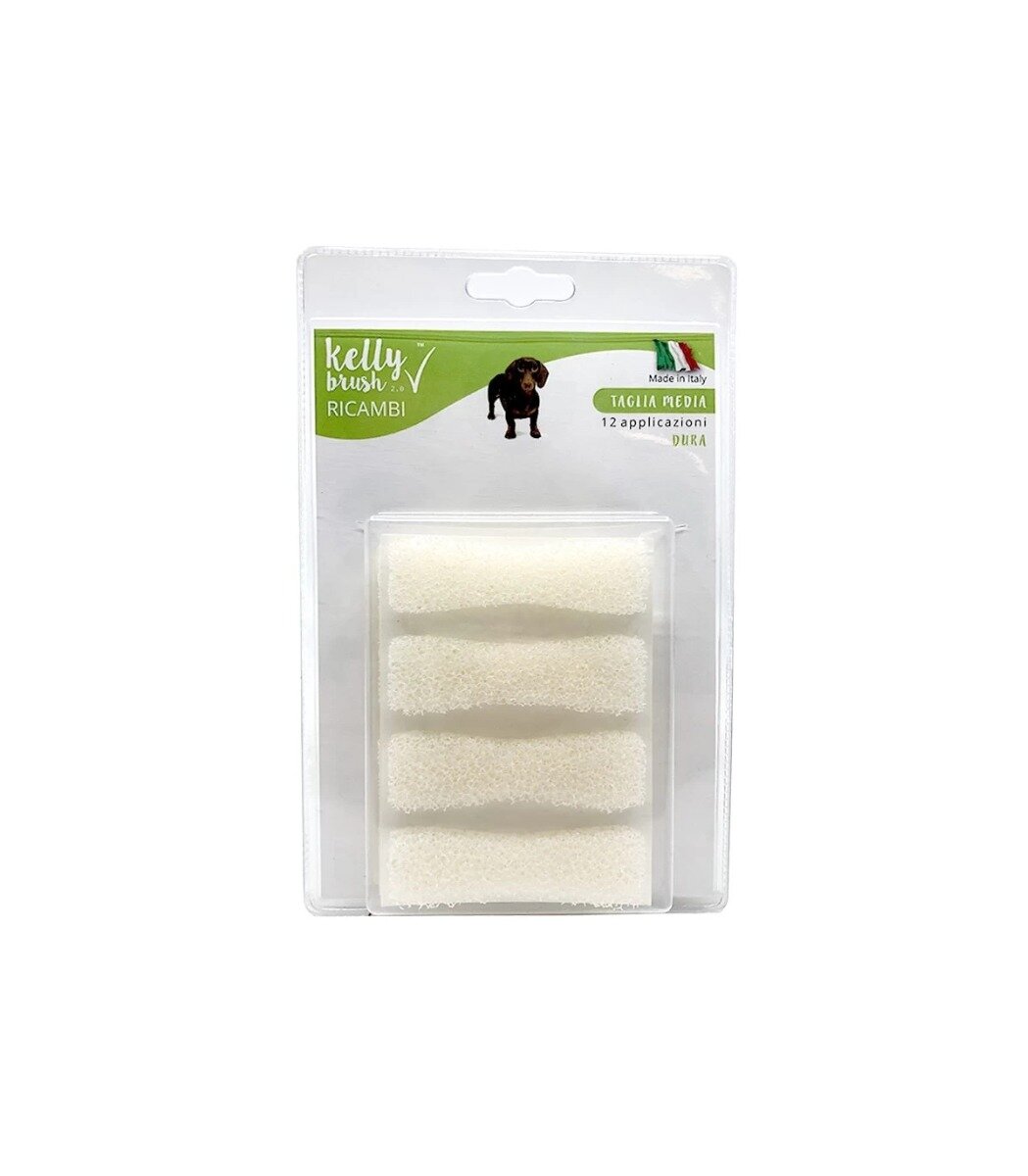 Kelly Brush Ricambi Kit Spazzolino Taglia Media Spugne Dure Per Cani 12 Applicazioni-2