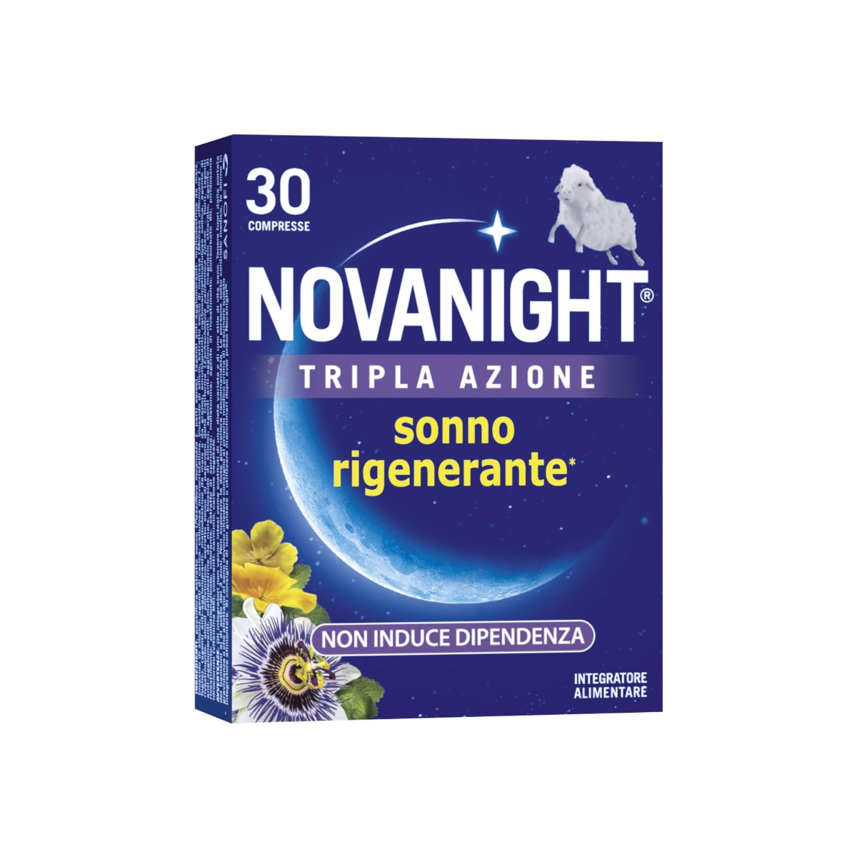 Novanight Tripla Azione con Melissa e Melatonina per Dormire Senza Glutine 30 Compresse-12