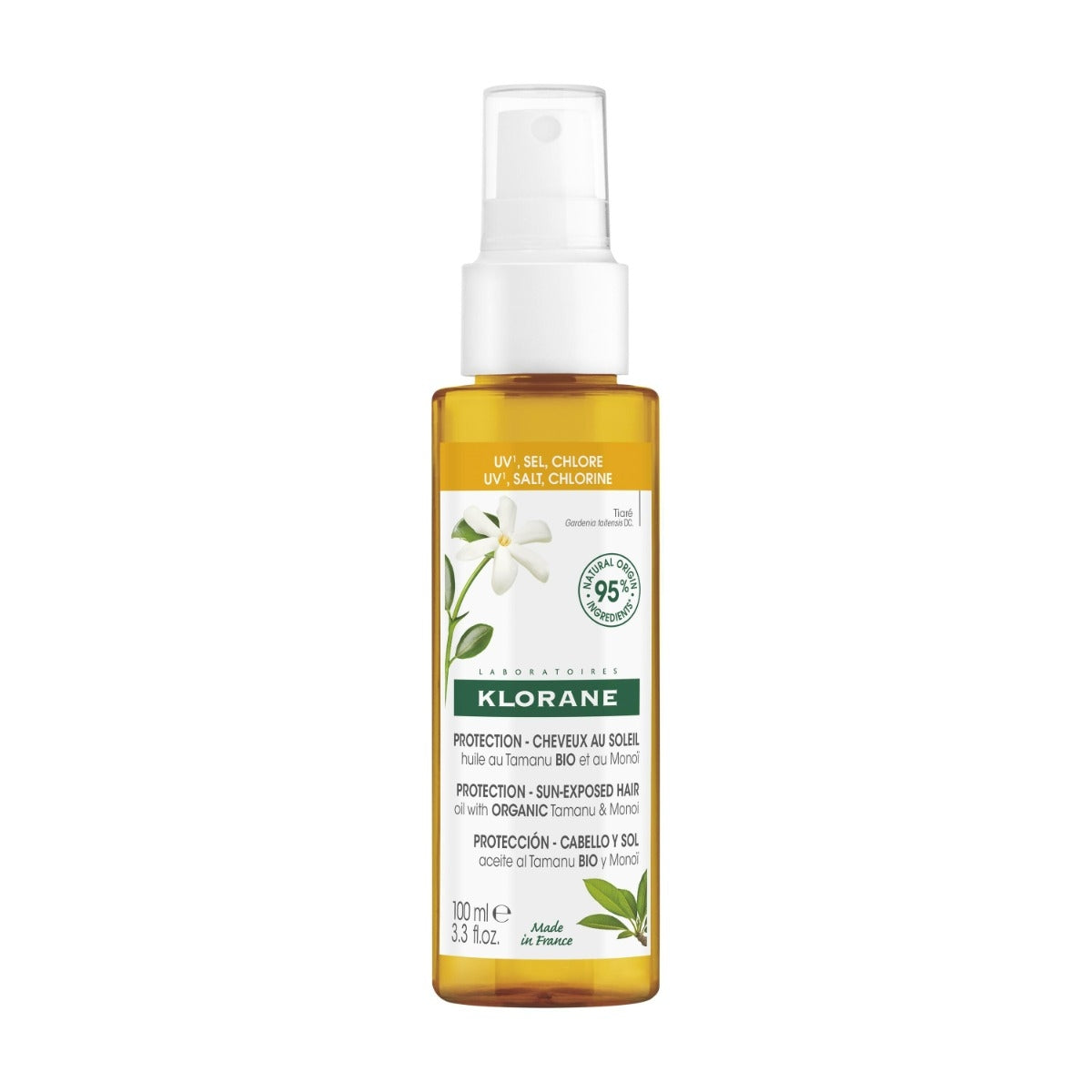 Klorane Olio Solare per Capelli al Tamanu Bio e Monoï 100ml-1