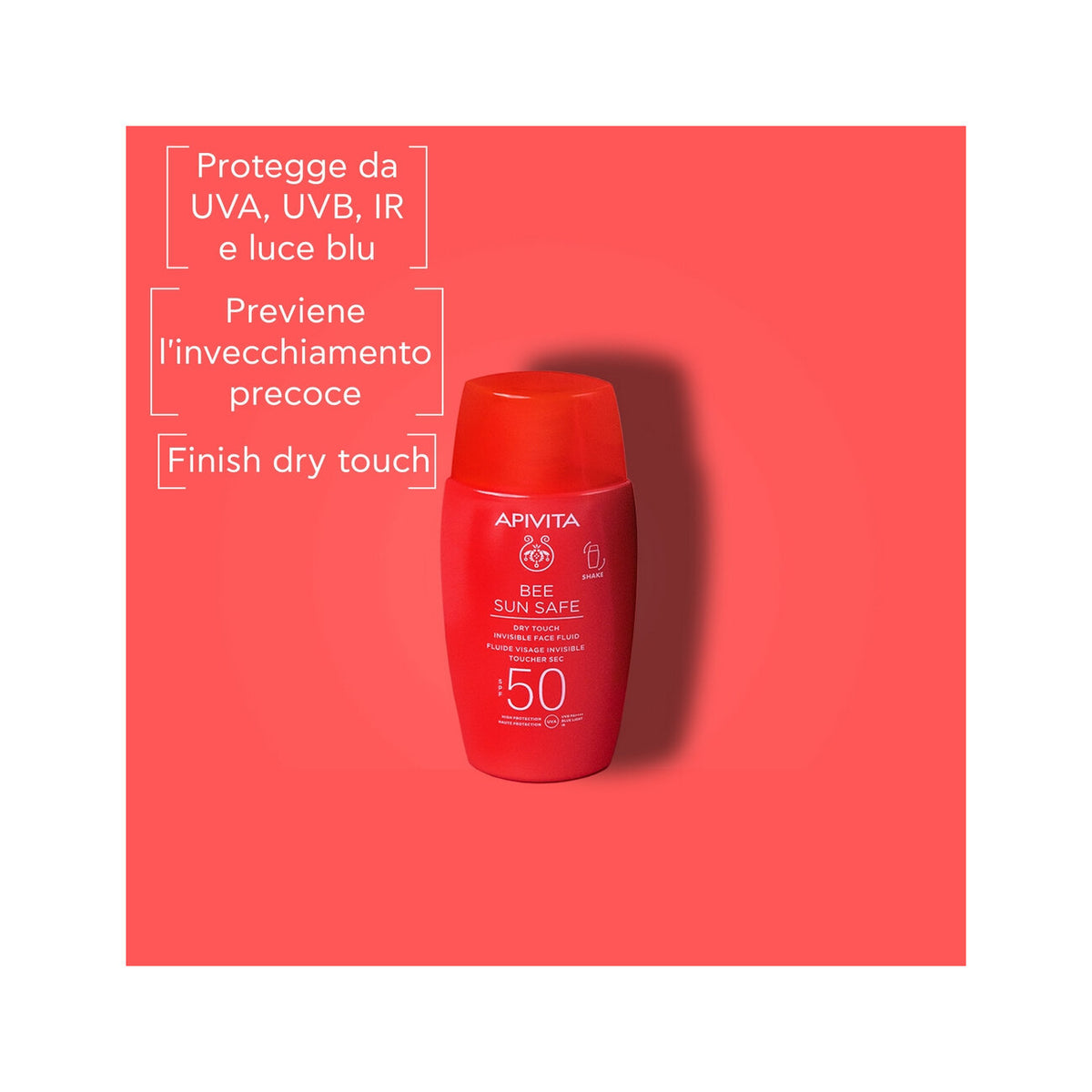 Apivita Bee Sun Safe Dry Touch Fluido Viso Invisibile SPF50 50ml-2