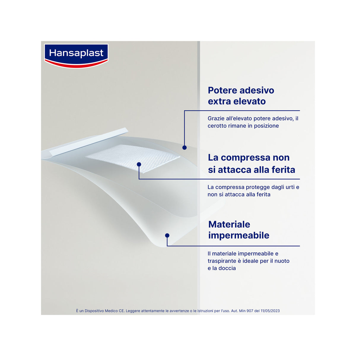 Hansaplast Cerotti Aqua Protect XXL Impermeabili Per Grandi Ferite 8x10cm 5 Pezzi-3