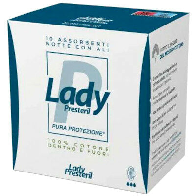 Lady Presteril Notte assorbenti in cotone con ali 10 pezzi-2