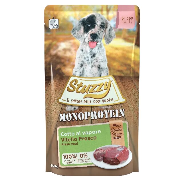 Stuzzy Monoprotein per Cuccioli con Vitello Fresco Busta 150g-2