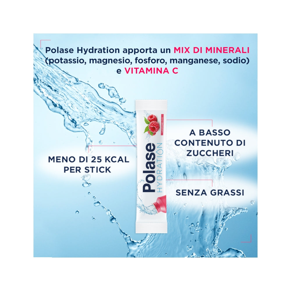 Polase Hydration Integratore Alimentare Magnesio E Potassio Sali Minerali Vitamina C Lampone 12 Stick-6