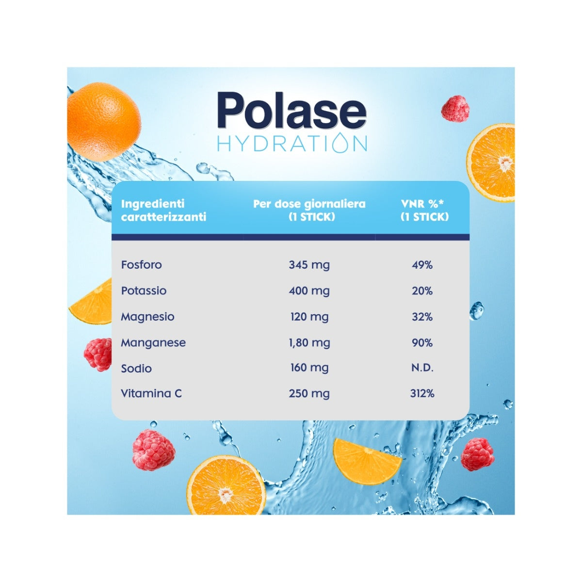 Polase Hydration Integratore Alimentare Magnesio E Potassio Sali Minerali Vitamina C Lampone 12 Stick-8
