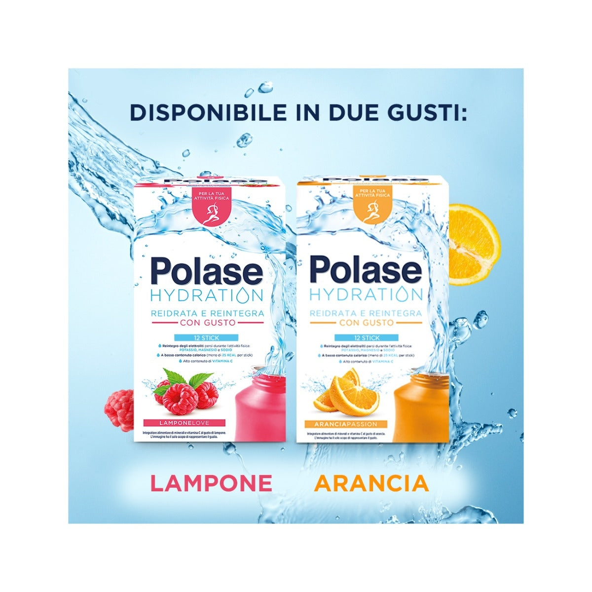 Polase Hydration Integratore Alimentare Magnesio E Potassio Sali Minerali Vitamina C Lampone 12 Stick-9