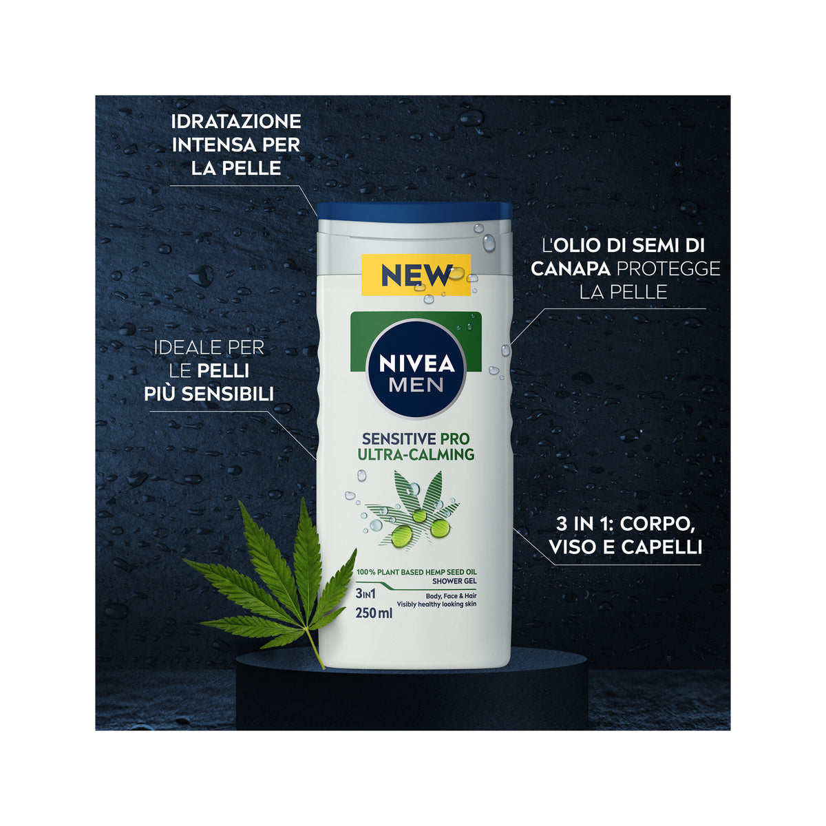 Nivea Men Doccia Shampoo Sensitive Pro Docciaschiuma Uomo Per Corpo E Capelli Sensibili 250ml-2