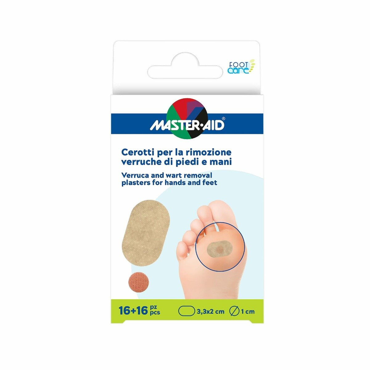 Master Aid Foot Care cerotti rimozione verruche 16 + 16 pezzi-2