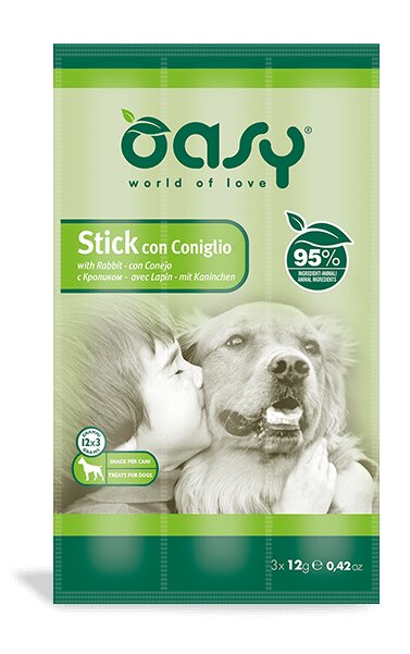 Oasy Snack Con Coniglio Per Cani 3 Sticks-2