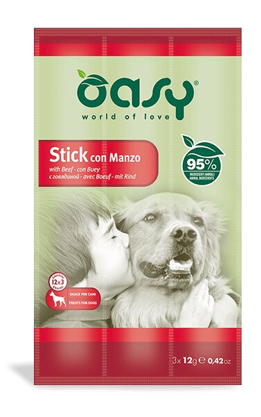 Oasy Snack Con Manzo Per Cani 3 Sticks-2