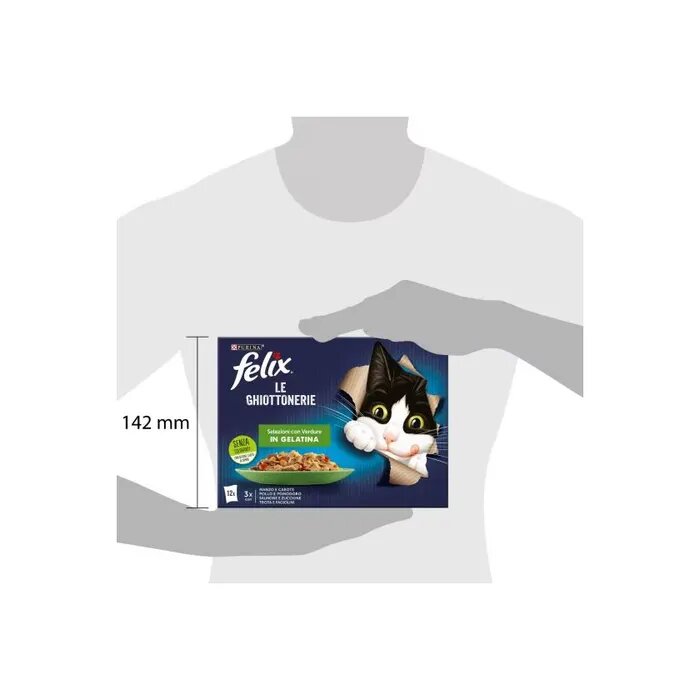 Purina Felix Le Ghiottonerie Manzo/Pollo /Salmone/Trota Con Verdure Cibo Umido Gatti Adulti Busta 12-5