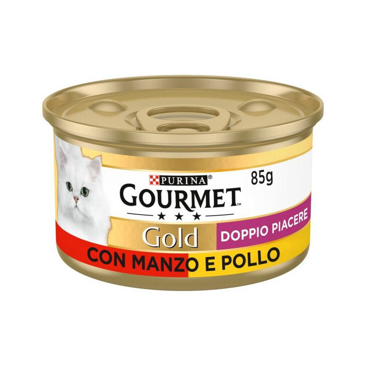 Purina Gourmet Gold Doppio Piacere Con Manzo E Pollo Per Gatti Lattina 85g-2