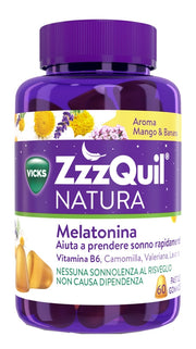 ZzzQuil NATURA Per Dormire 60 Gommose Mango Banana con Melatonina Camomilla Valeriana Lavanda-0