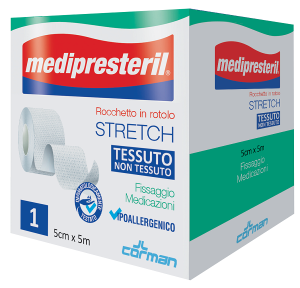 Medipresteril Rocchetto Rotolo Stretch Tessuto Non Tessuto 5 cm x 500 cm-0