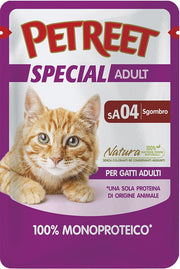 Petreet Monoproteico Sgombro Cibo Umido Gatto Adulto Bustina 70g-2